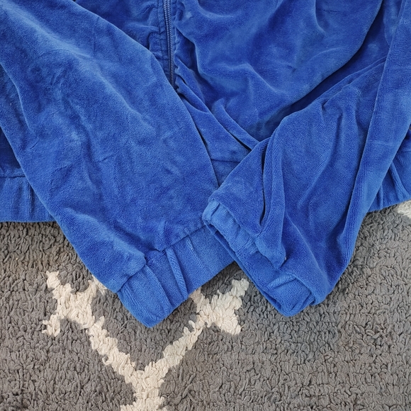 Juicy Couture Womens Blue Velour Ruched Crop Jacket Size Large - Picture 6 of 6